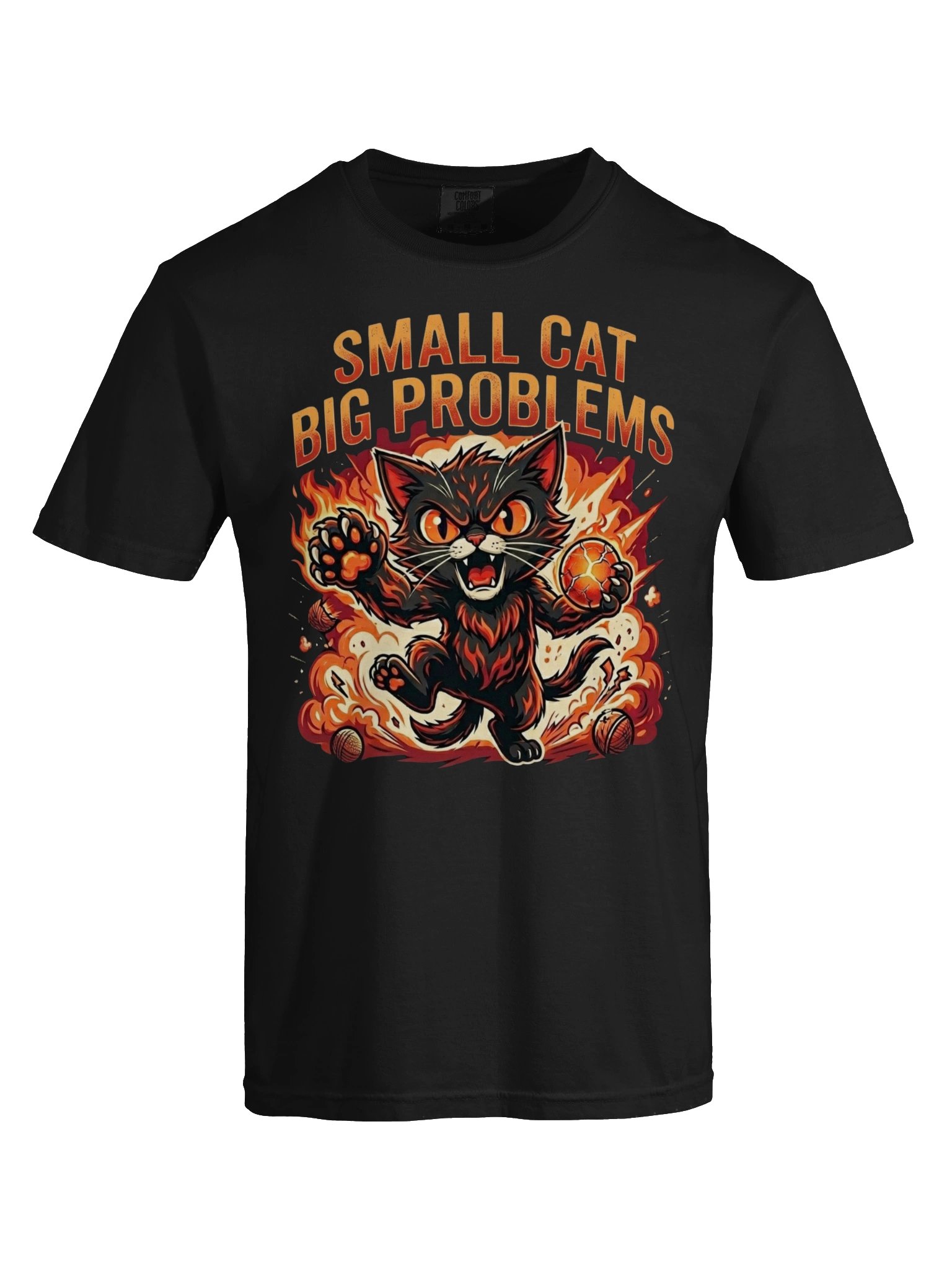 Small Cat Big Problems Fire Cat Tee product image (58)