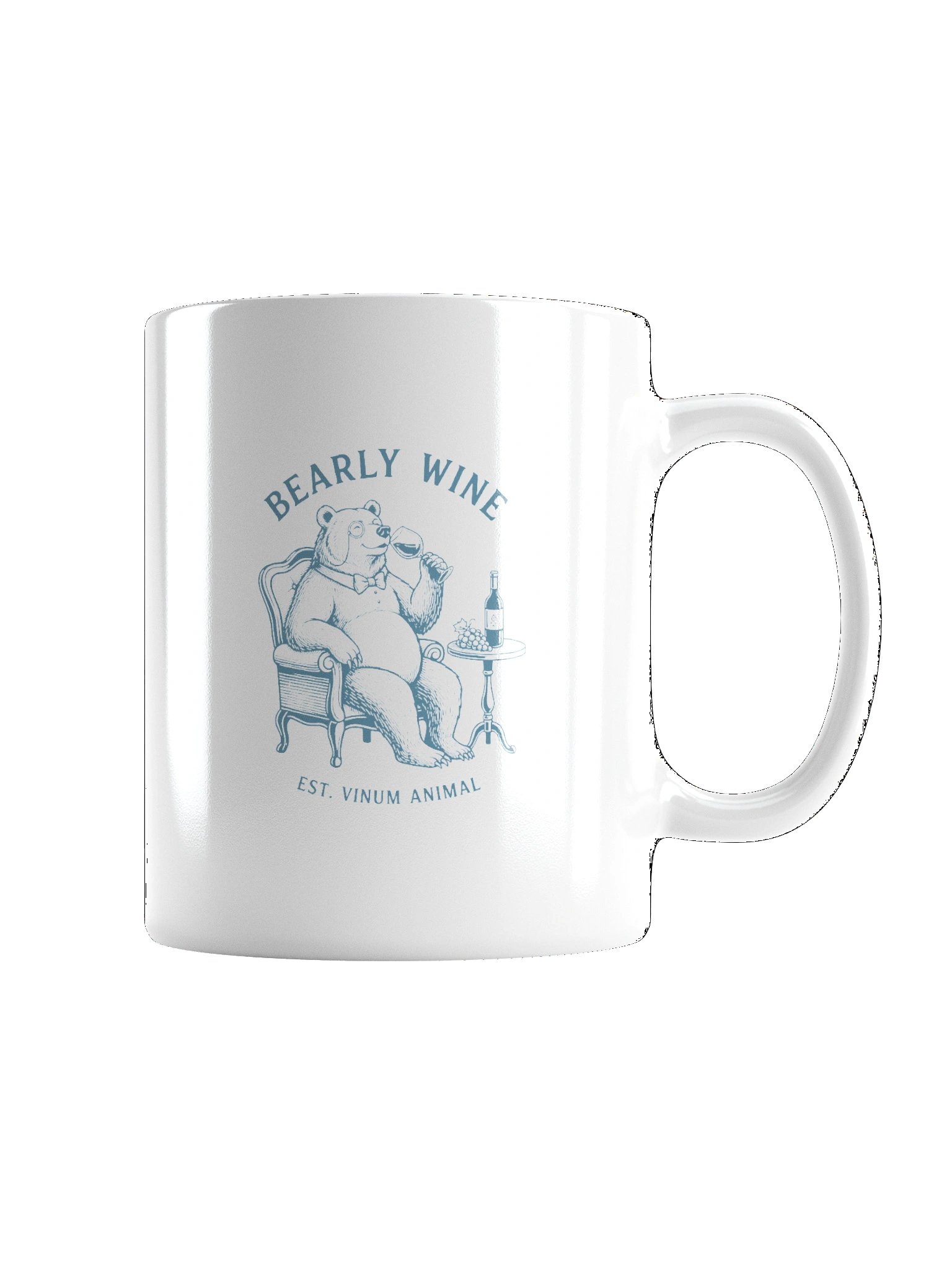 Bearly Wine Vintage Bear Drinking Wine Funny Pun Bar Art Mug product image (6)