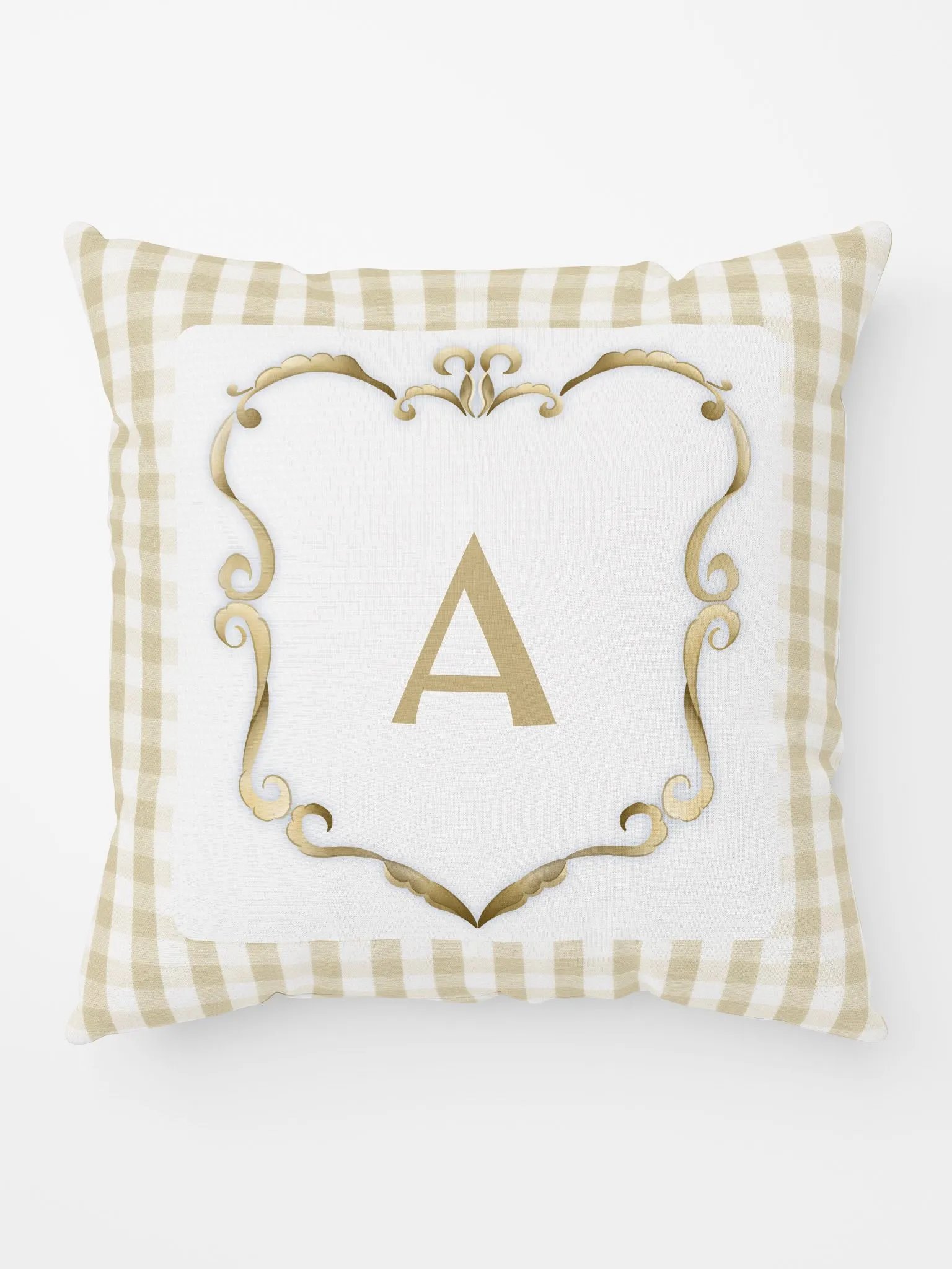 Beige Preppy Charm Pillow A product image (5)