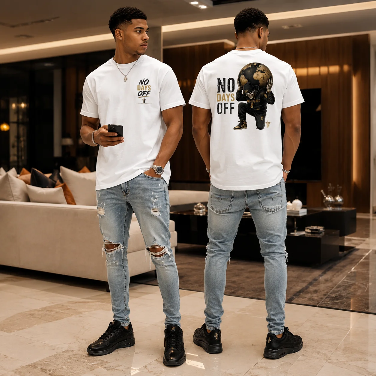 No Days Off Skeleton Globe Tee product image (29)