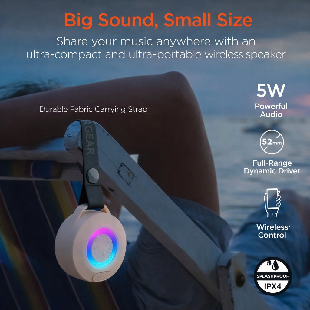 HyperGear Bluetooth-Compatible LED Headphones & Portable Speaker Bundle Wireless Audio Essentials Duo Light Up Headset Gift for Kids Teens Earbud Electronic product image (9)