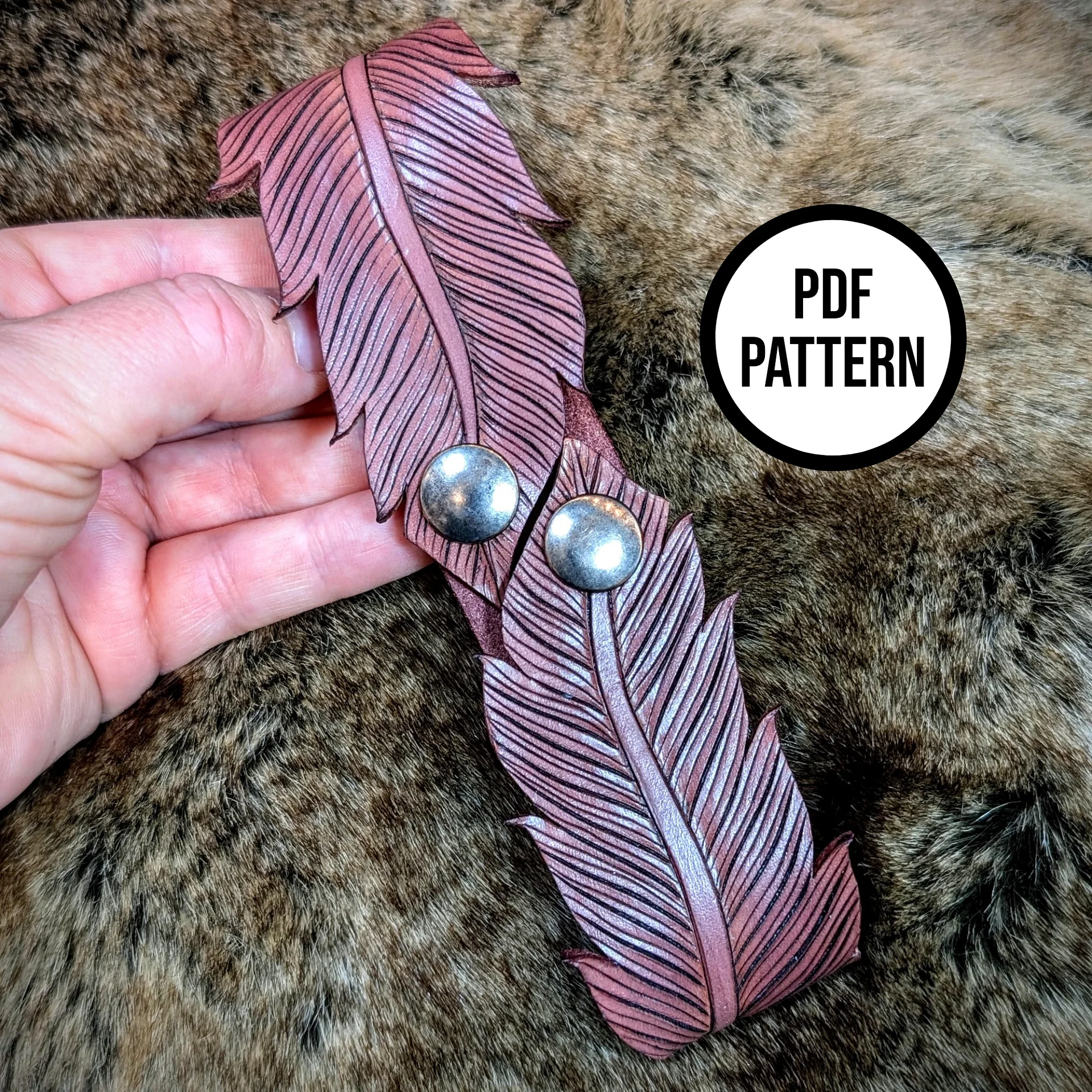 Leather Feather Belt Loop - PDF Pattern for Leathercraft product image (5)