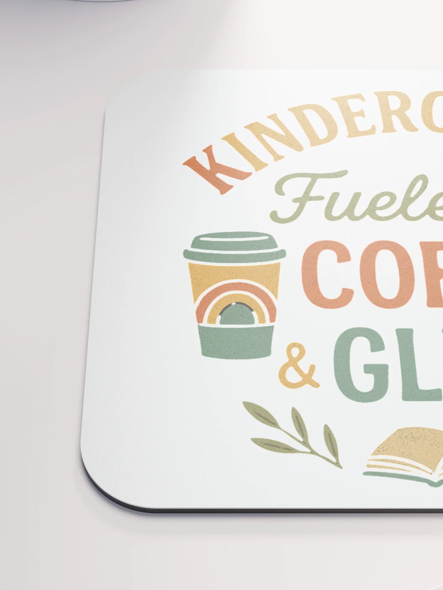 Fueled by Coffee & Glitter Mouse Pad – Teacher Desk Accessory product image (6)
