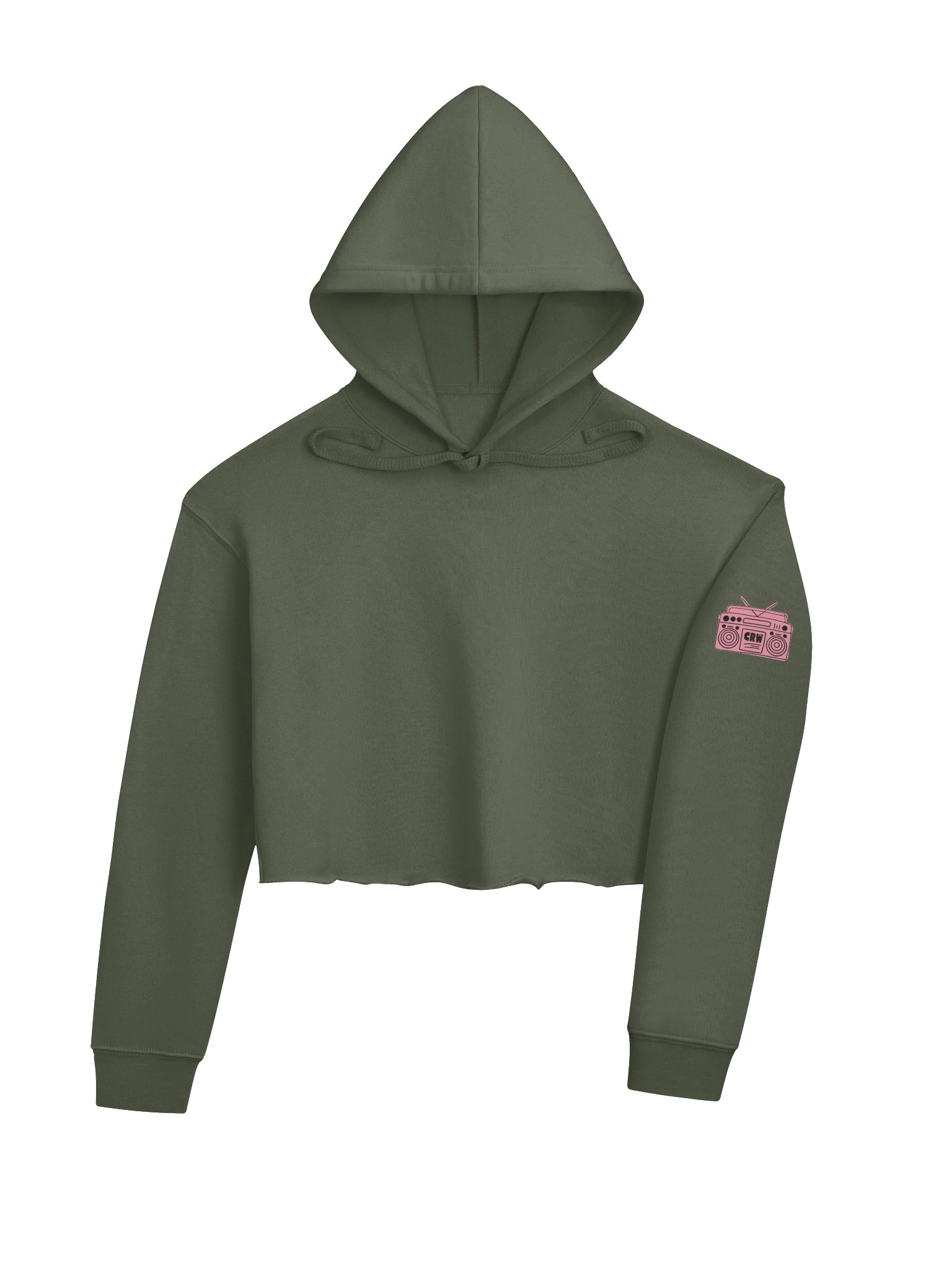 Crop Top Hoodie with Left Sleeve CRW Logo product image (8)