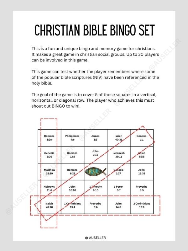 Printable Christian Bible Bingo Game Set product image (2)