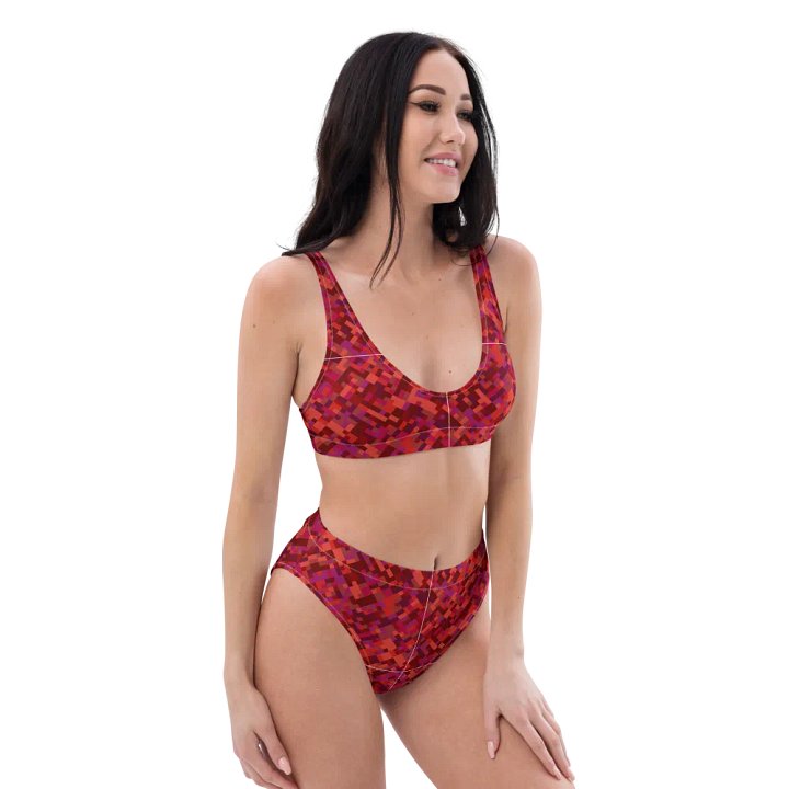 Colorful Mosaic Pattern Design High Waisted Bikini - v3 product image (1)