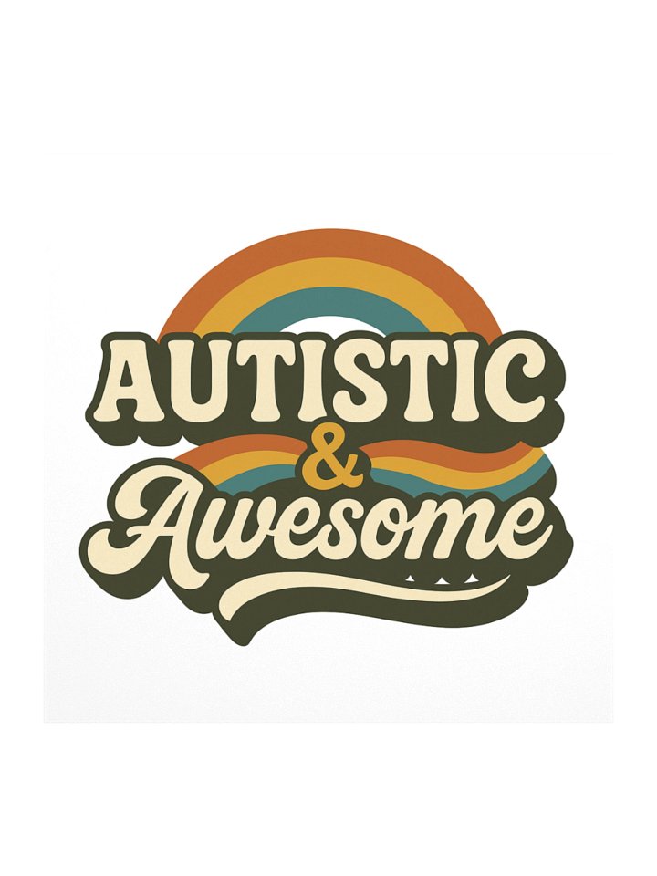 Retro Rainbow Autistic & Awesome Stickers product image (2)