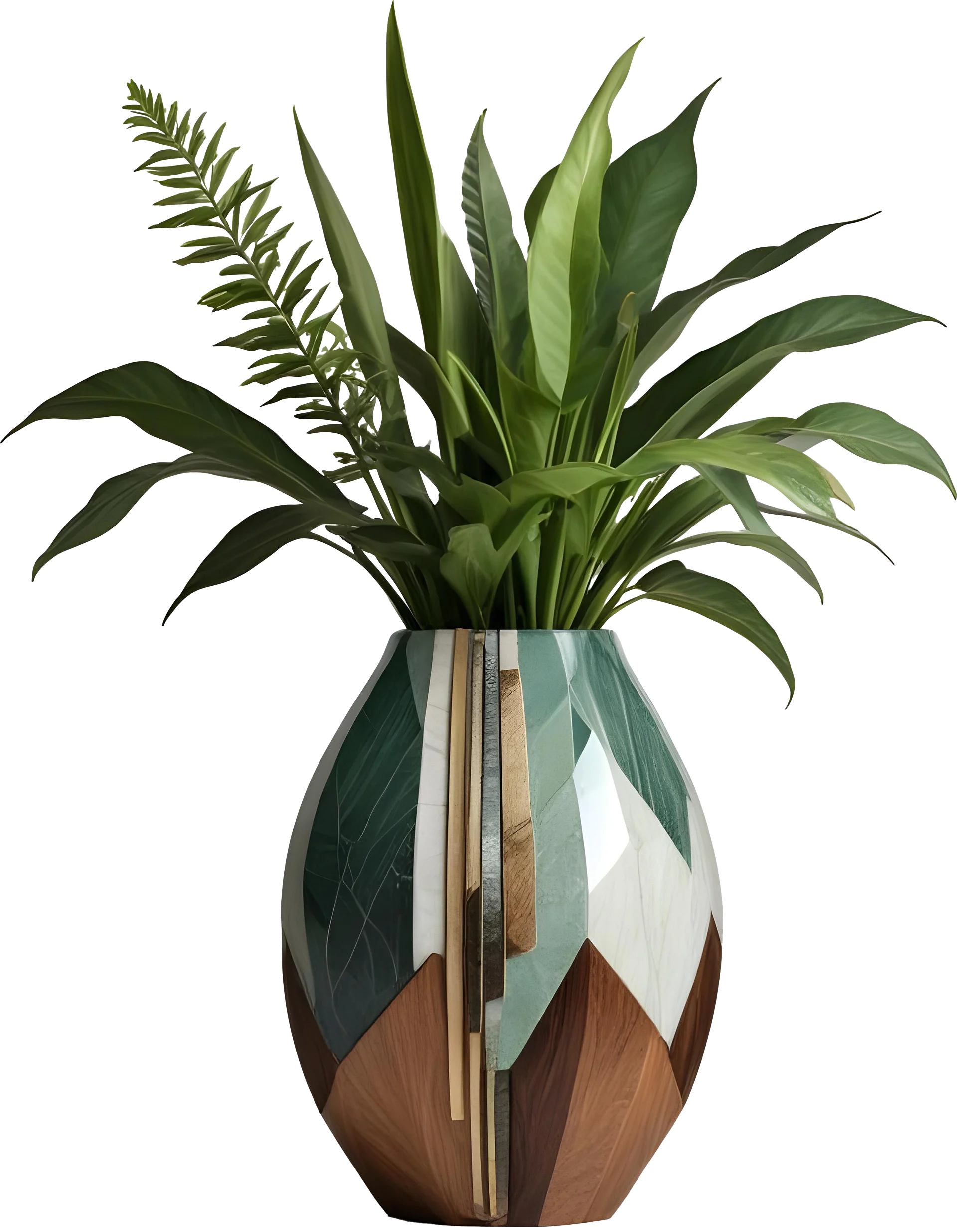Luxe Botanique – Geometric Harmony Vase PNG product image (1)