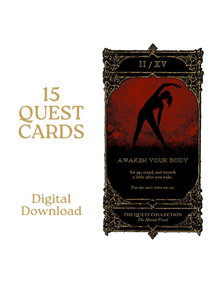 Mortal Vessel Quest Cards - 15 Gothic Self-Care Rituals (Digital PNG Set) product image (1)
