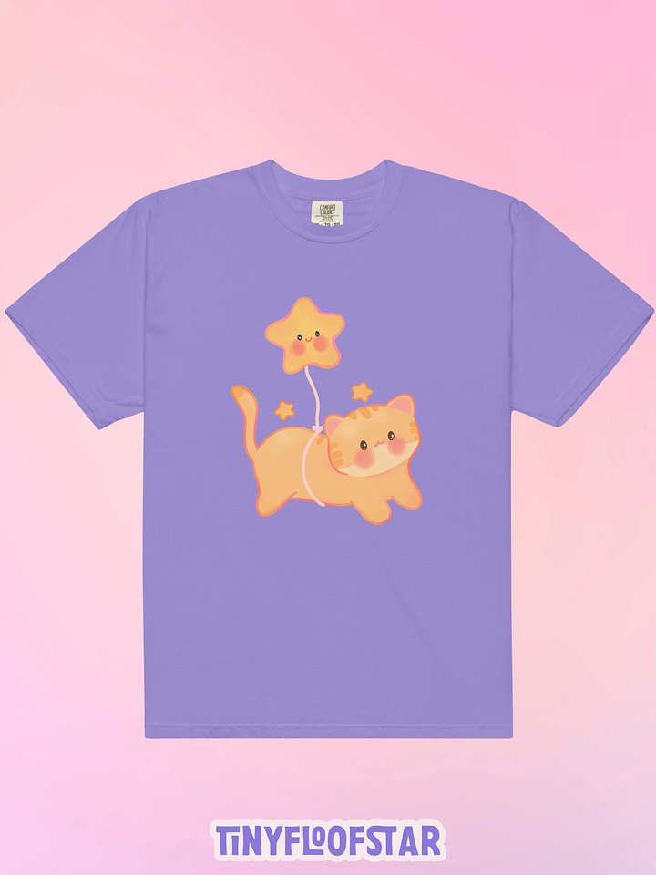 Orange Cat Starry Adventure Cotton Heavyweight T-shirt Unisex product image (1)