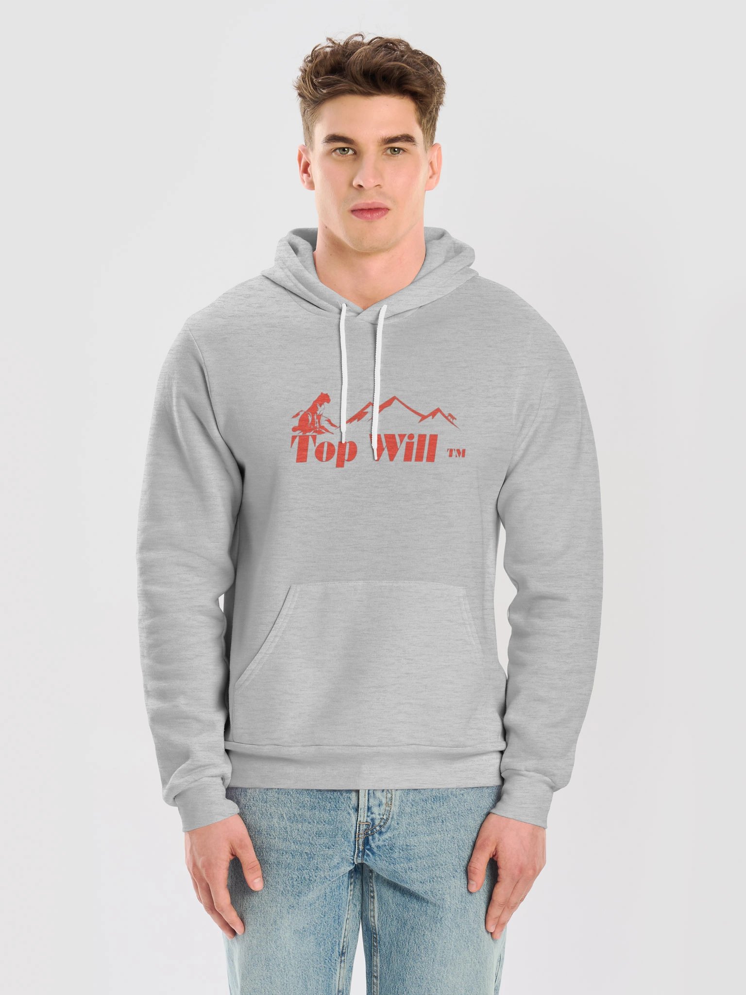 Top Will ™ Grey & Red Supersoft Hoodie product image (5)