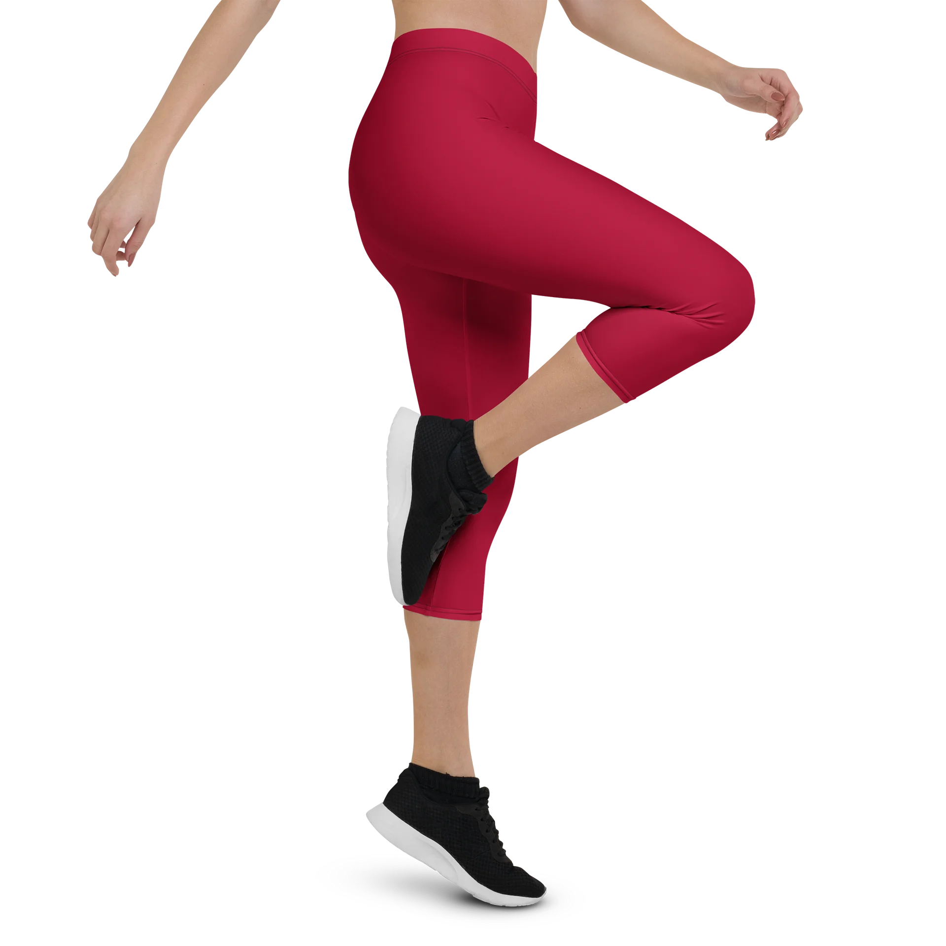 His House Womens Performance Crop Leggings - Red product image (5)