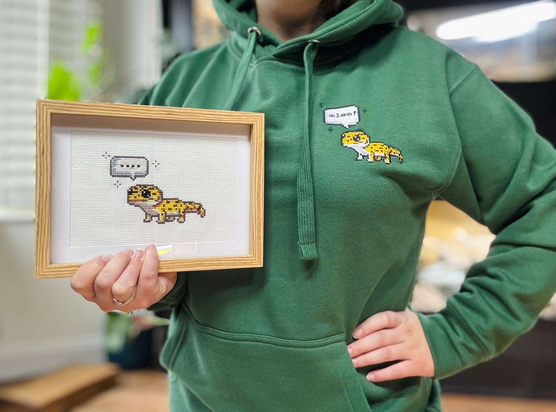 Leopard Gecko Pixel Mlem Hoodie product image (2)