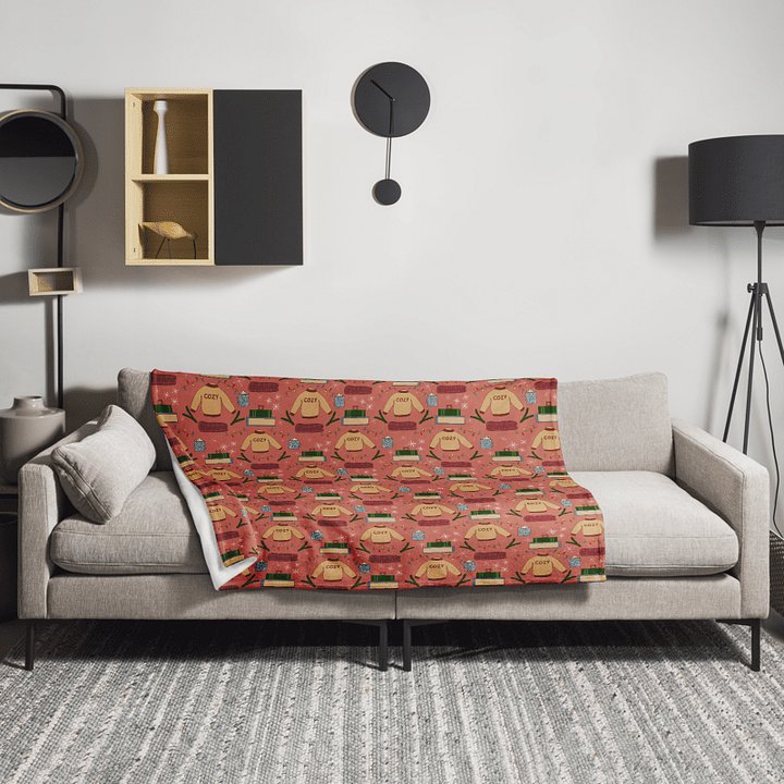 Cozy Winter in Red Throw Blanket product image (3)