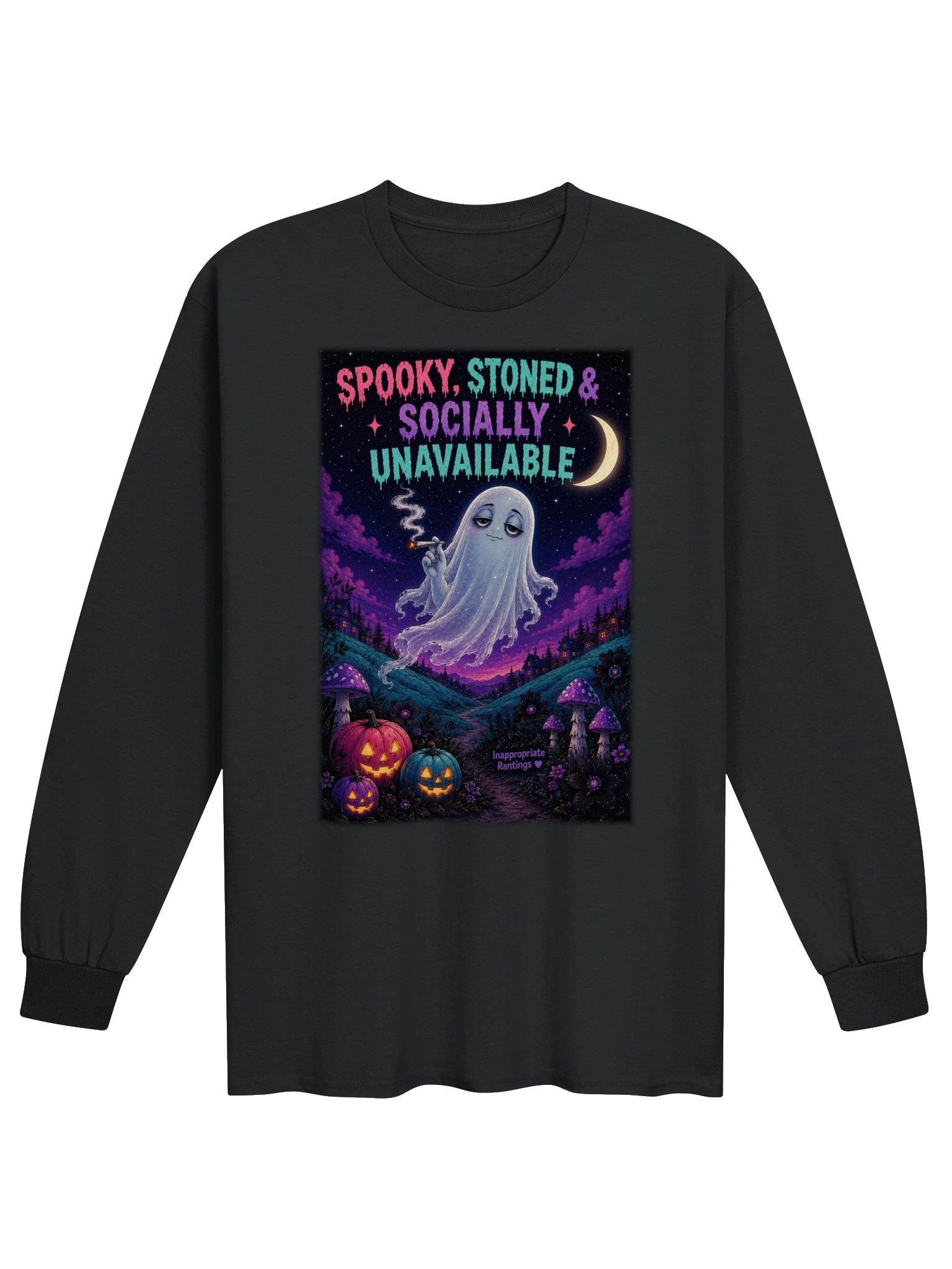 Spooky, Stoned & Socially Unavailable Long Sleeve Tee product image (1)
