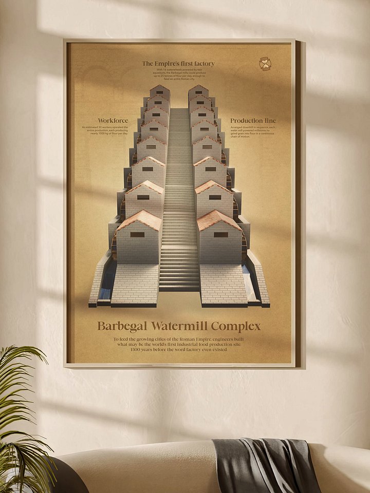 The Barbegal Watermill Complex (Framed Poster) product image (1)