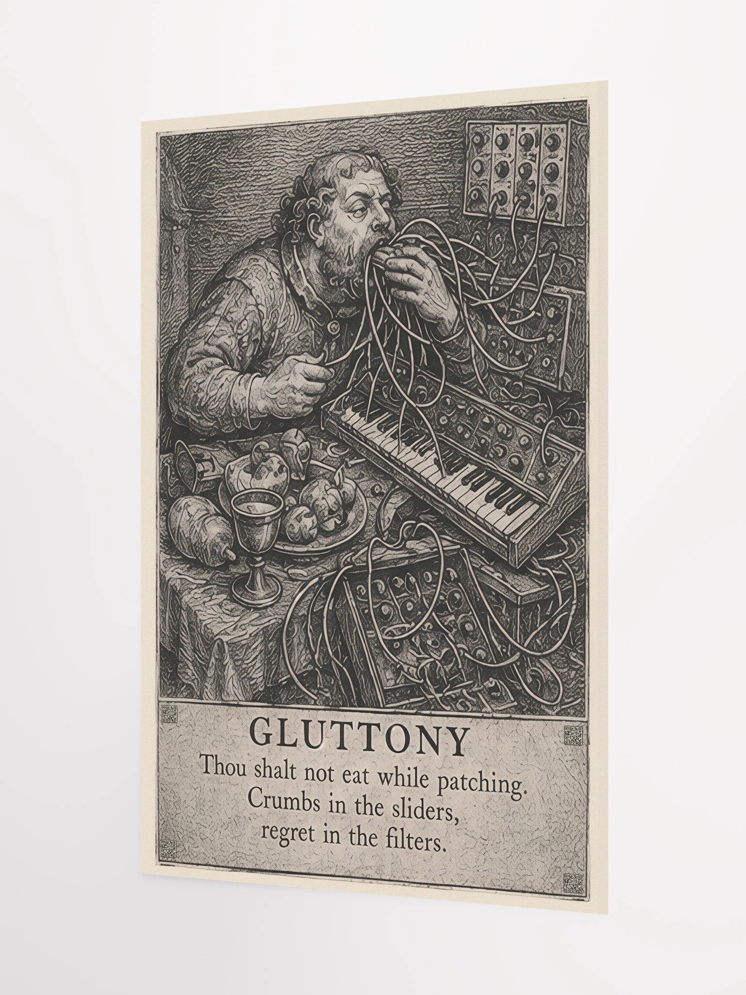 Gluttony, from THE SEVEN HERESIES OF SYNTHESIS, by Frank Fonik, Techno EDM Matte Paper Poster product image (2)