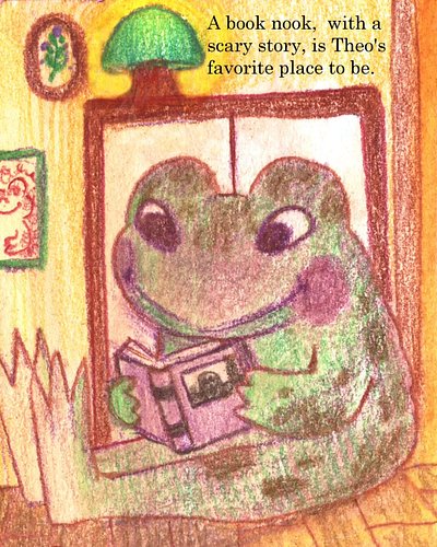#octoadber2026 day 7: Toad

A book nook,
with a scary story,
is Theo's favorite place to be.

Meet Theo! I'm still busy prepp...