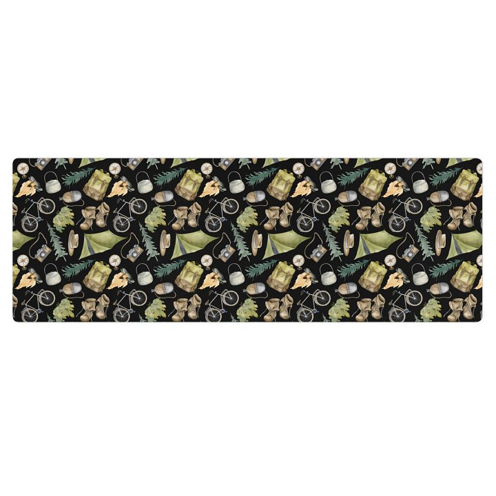 Camping Pattern Yoga Mat by Treasure Pie product image (1)