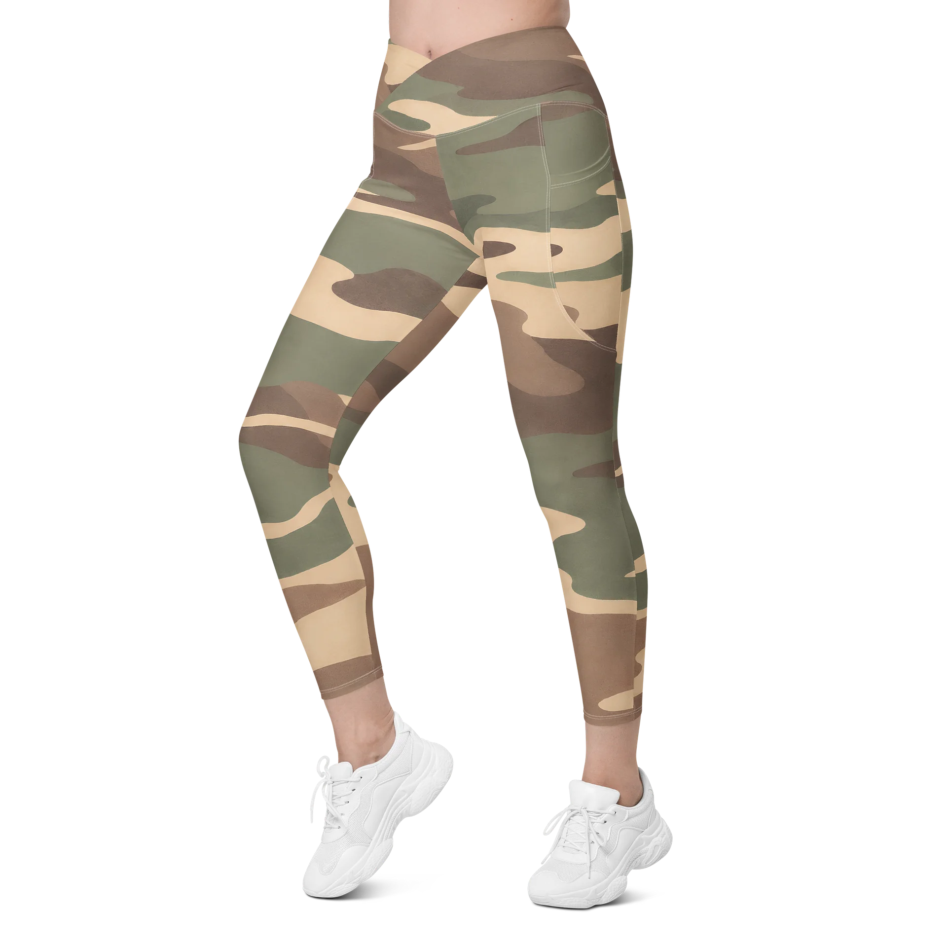 Untamed Terrain — Women’s Crossover Yoga Leggings with Pockets product image (6)