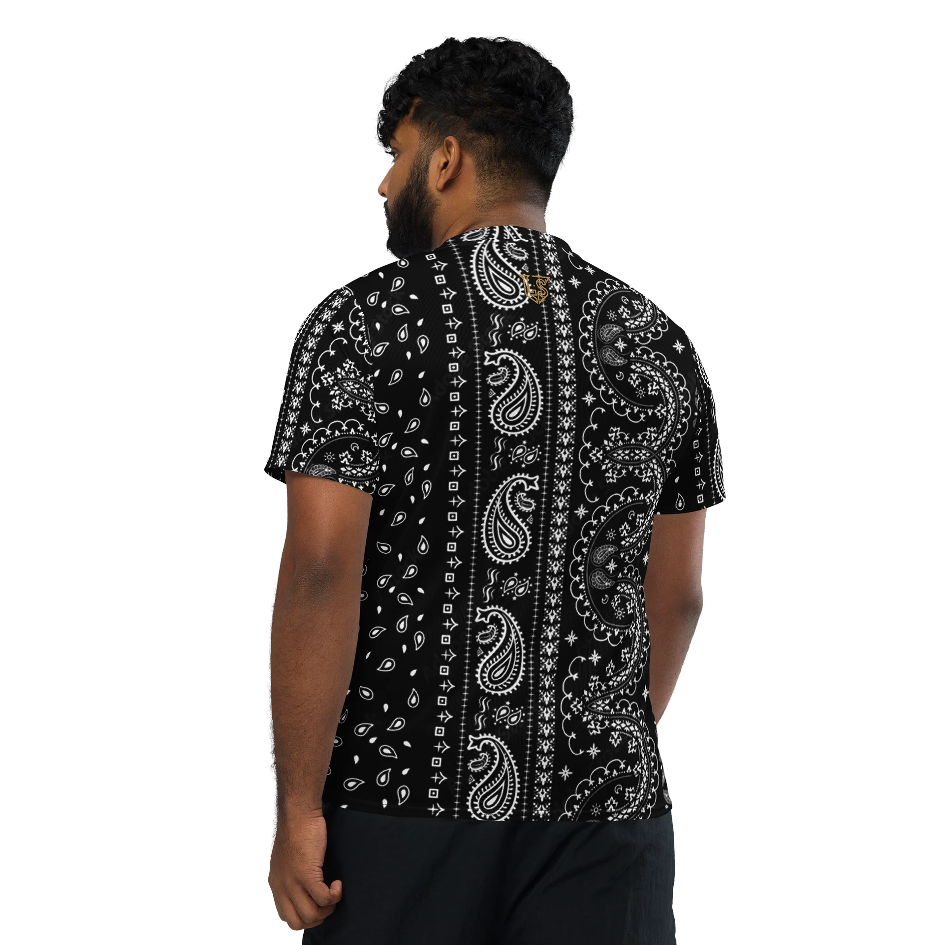 Lafate Store Designer Full Print Shirt Black Vertical Paisley -Chosen 1 product image (2)