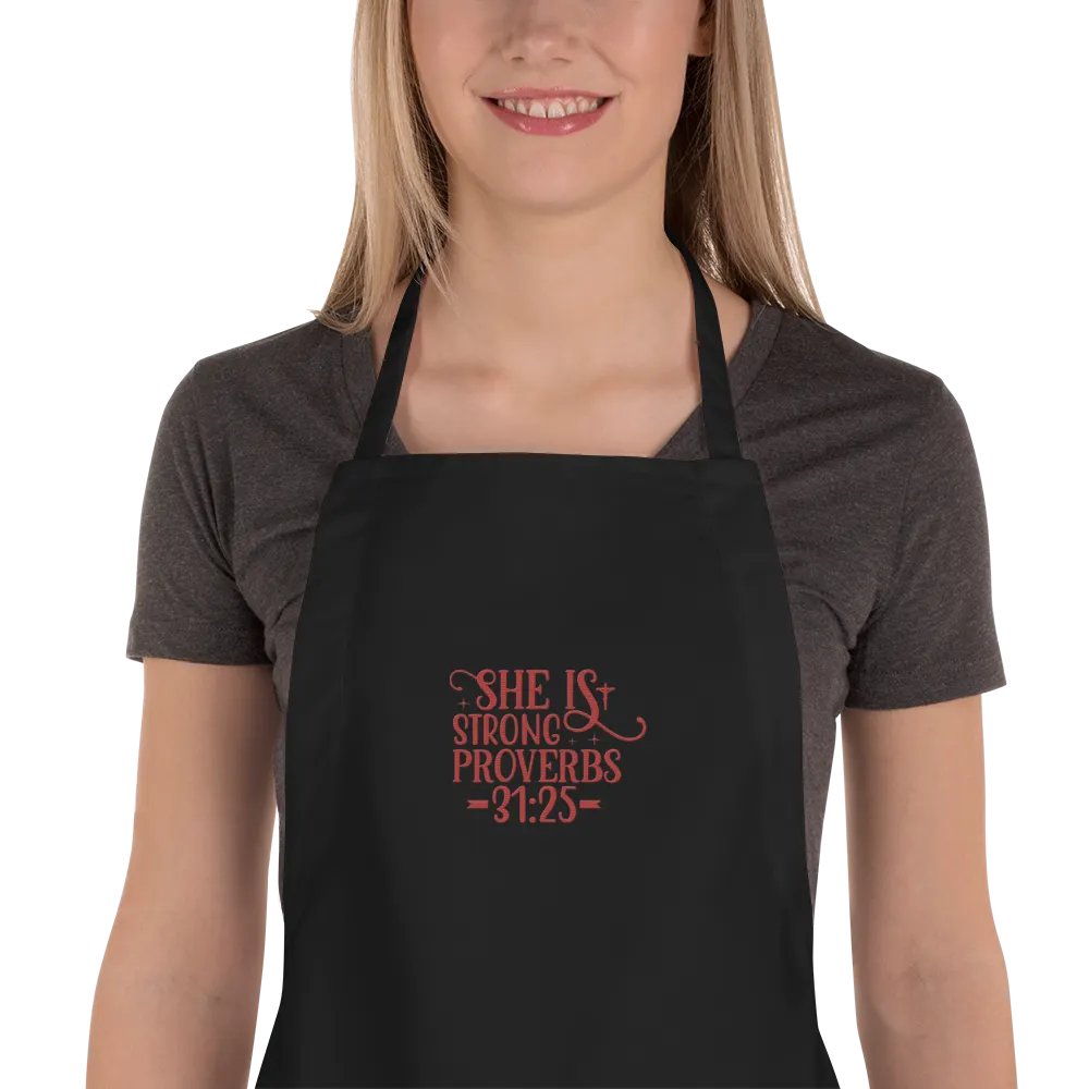 Proverbs 31:25 Embroidered Apron product image (1)