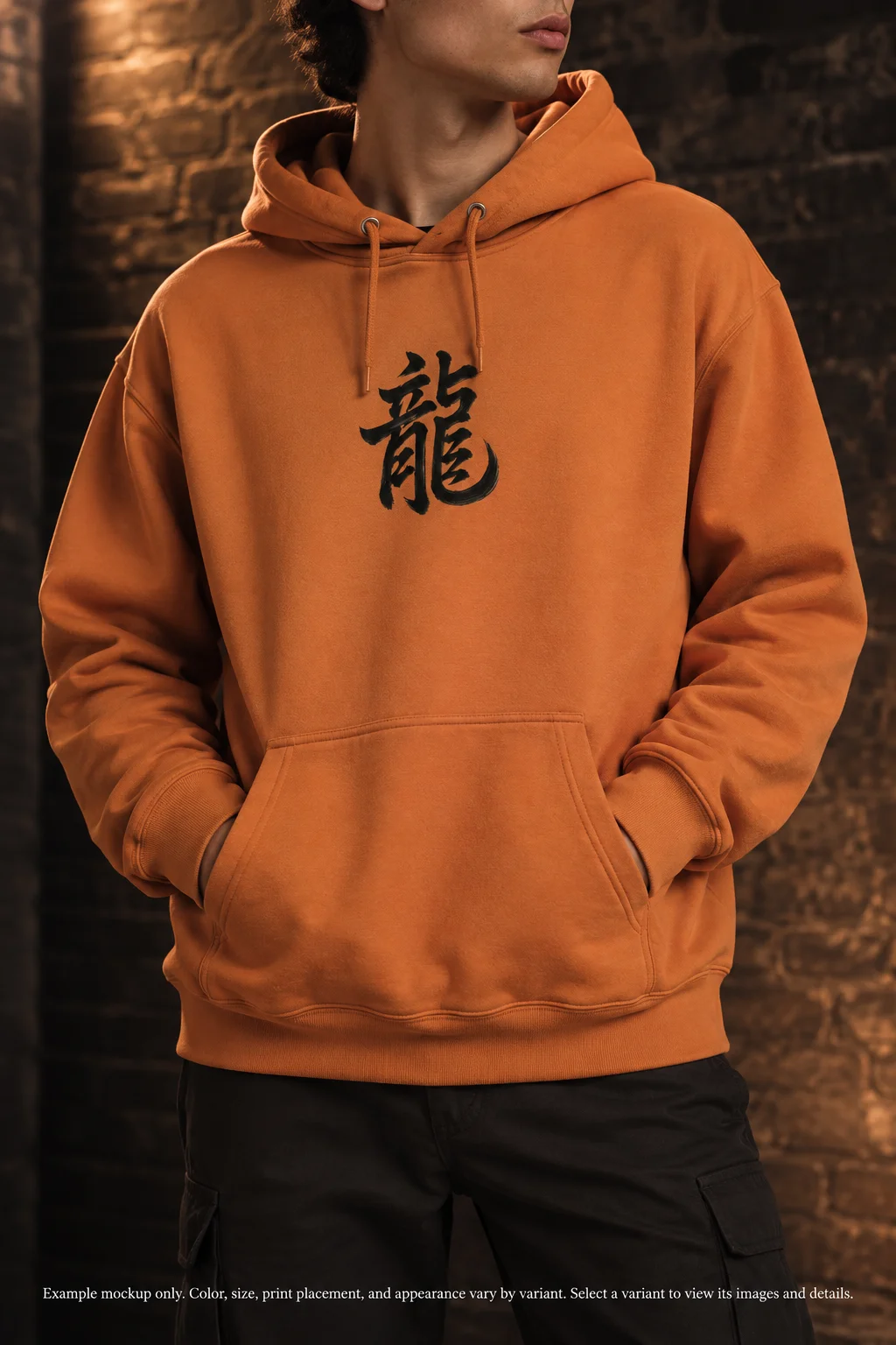 Dragon Omen Kanji Art from a Fallen Sengoku Battlefield - Hoodie - Light Body - Front Print product image (2)