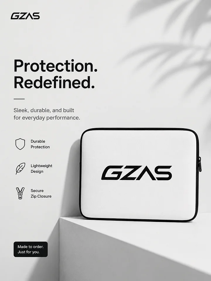 GZAS Black Laptop Zip Case product image (3)