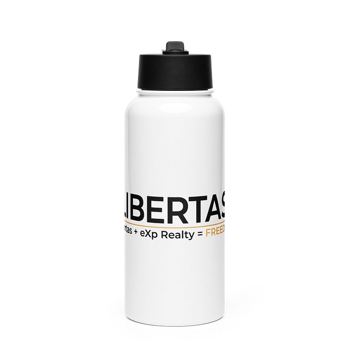 The Libertas - Freedom White Stainless Steel Water Bottle with a Straw Lid | eXp Realty product image (1)