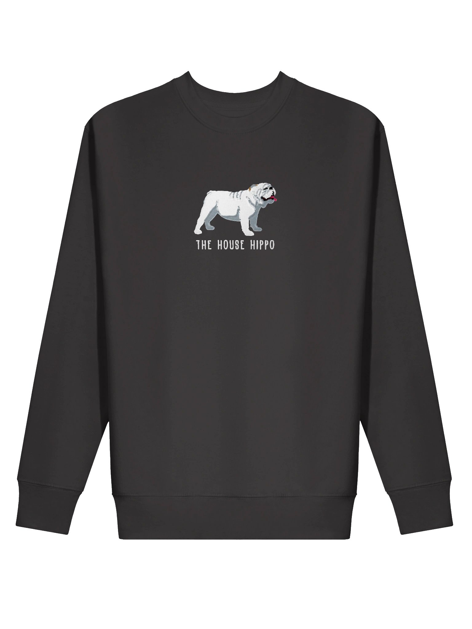 The House Hippo Sweatshirt (Embroidered) of an English Bulldog(White) product image (8)