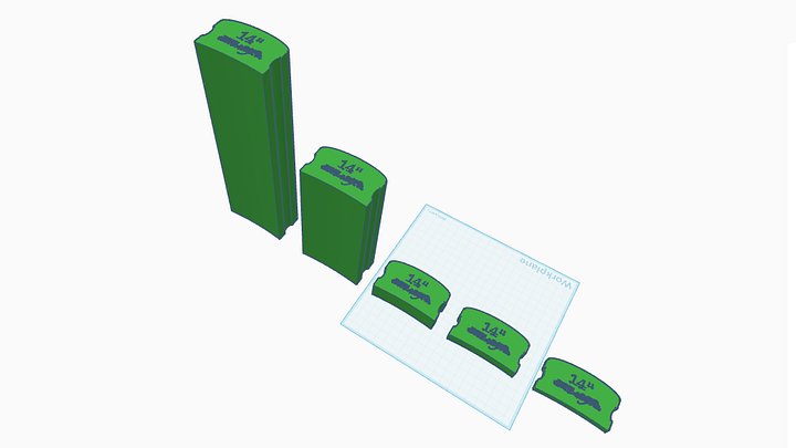 Set of five 14" Guitar Fretboard Radius Blocks (3D Print File) product image (2)