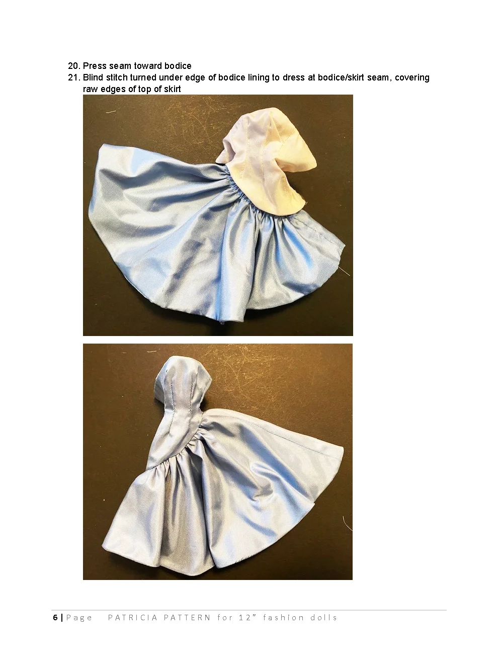 Patricia sewing pattern for 12" fashion dolls product image (3)
