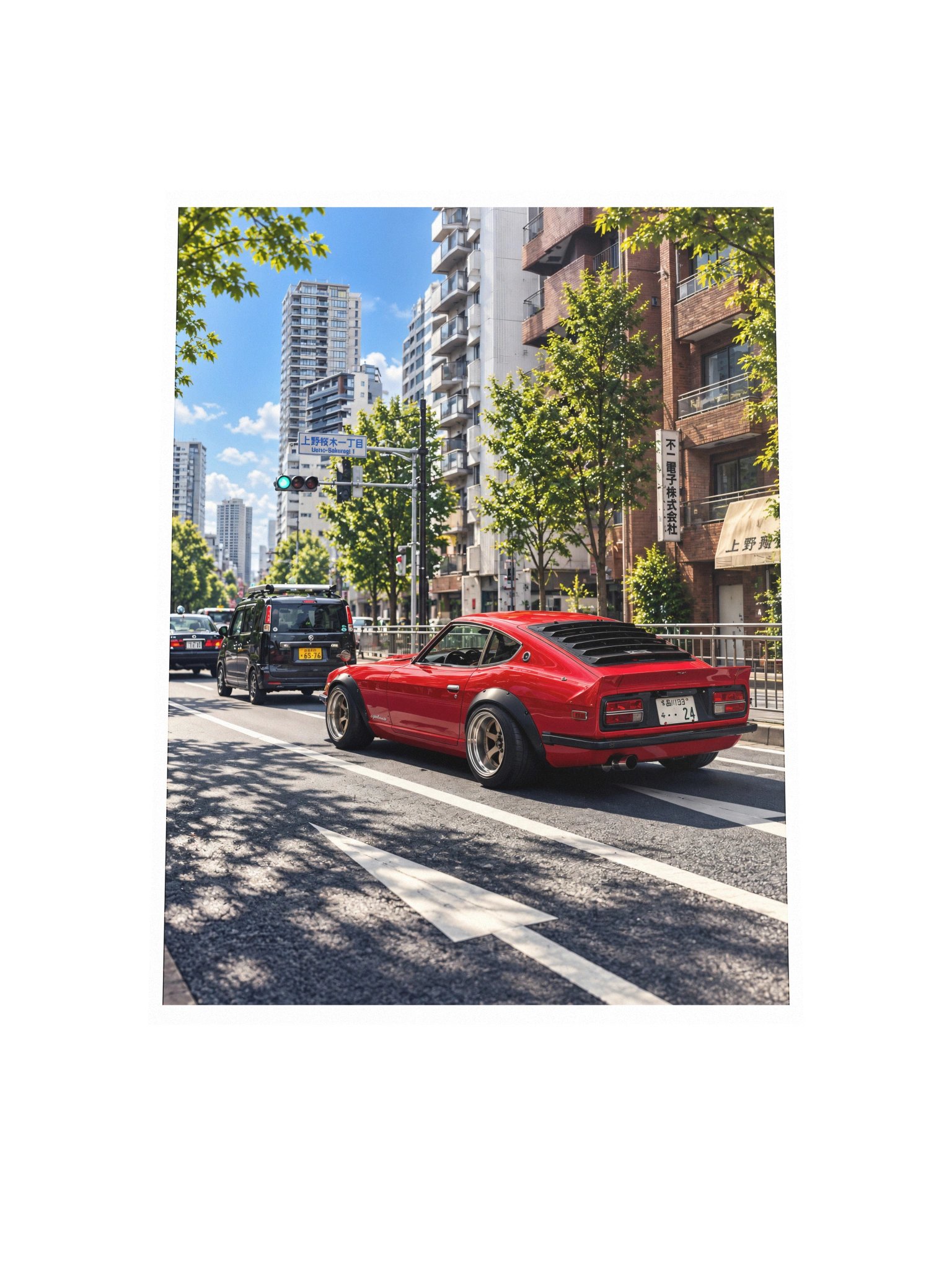 Red Nissan Fairlady Z S30 in Ikenohata, Tokyo | Photo Print product image (7)