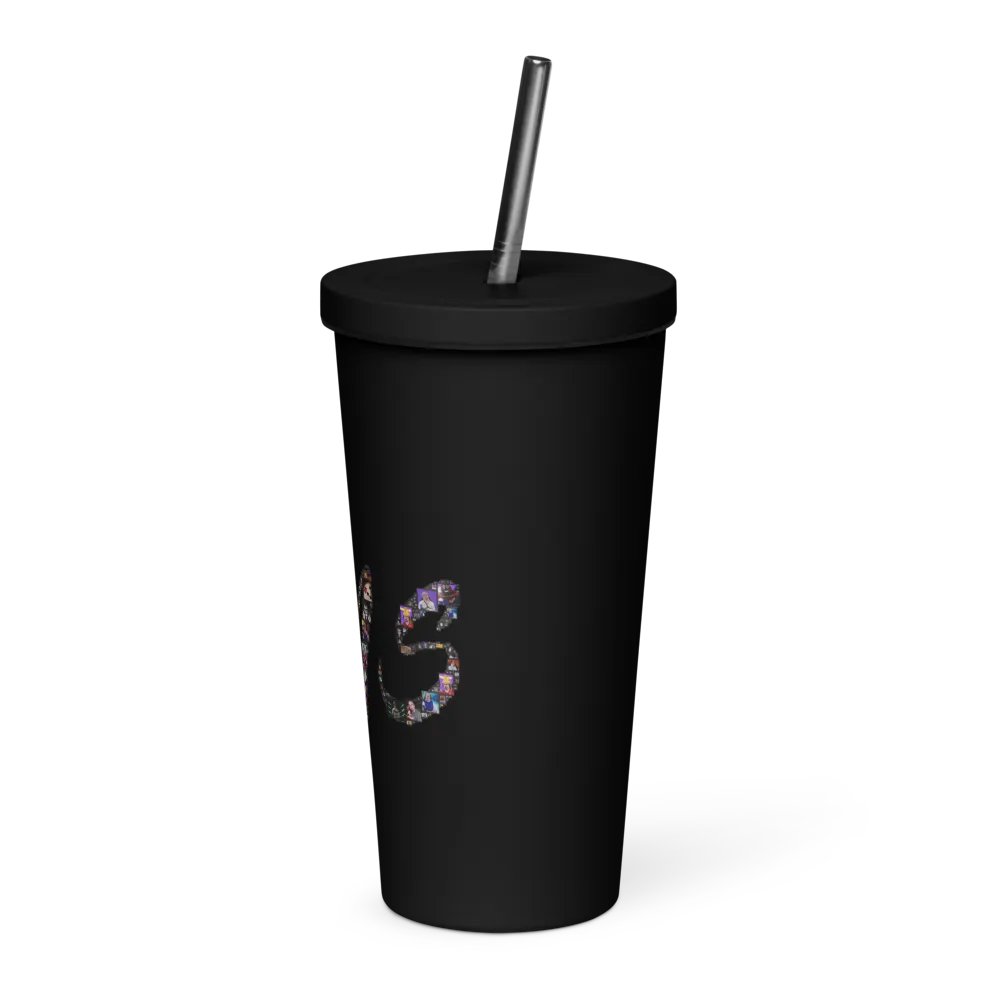 Collage Edelstahlbecher 600ml mit Trinkhalm product image (3)