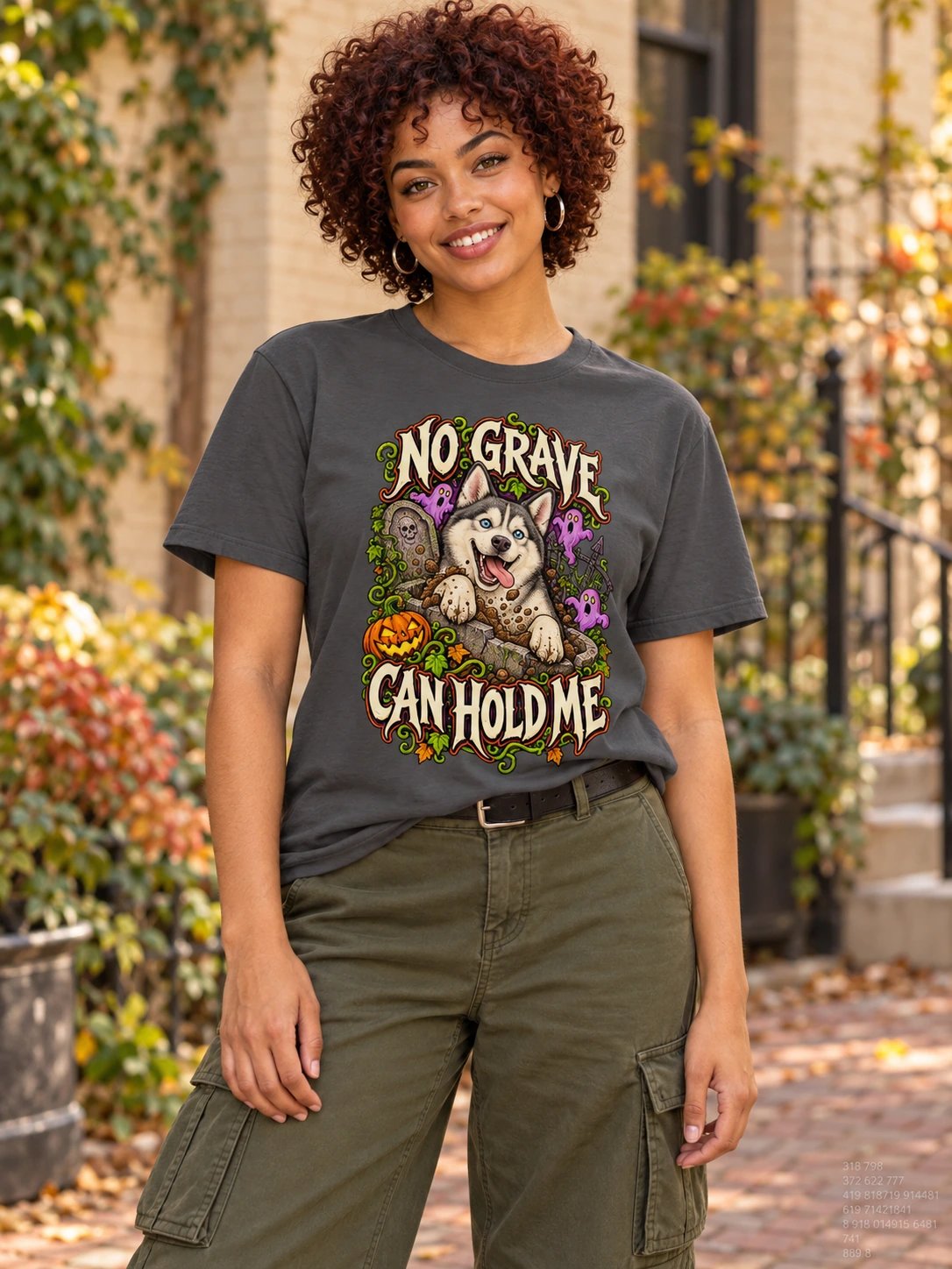 Siberian Husky Halloween T-Shirt – No Grave Can Hold Me product image (2)