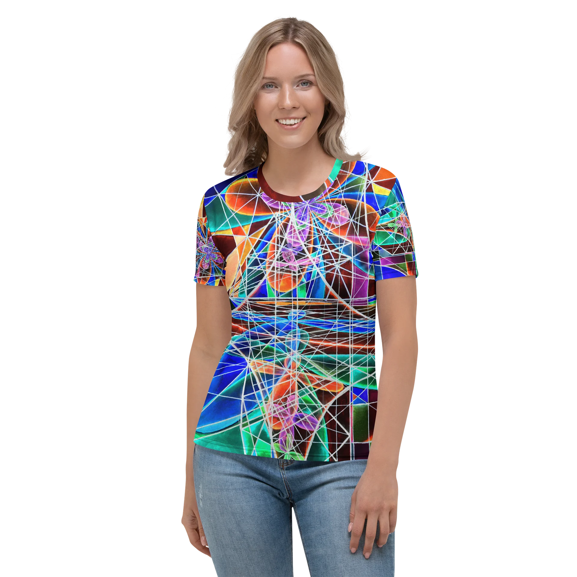 Cathedral of Math - Geometric Negative Art Women's Crew Neck T-Shirt product image (6)