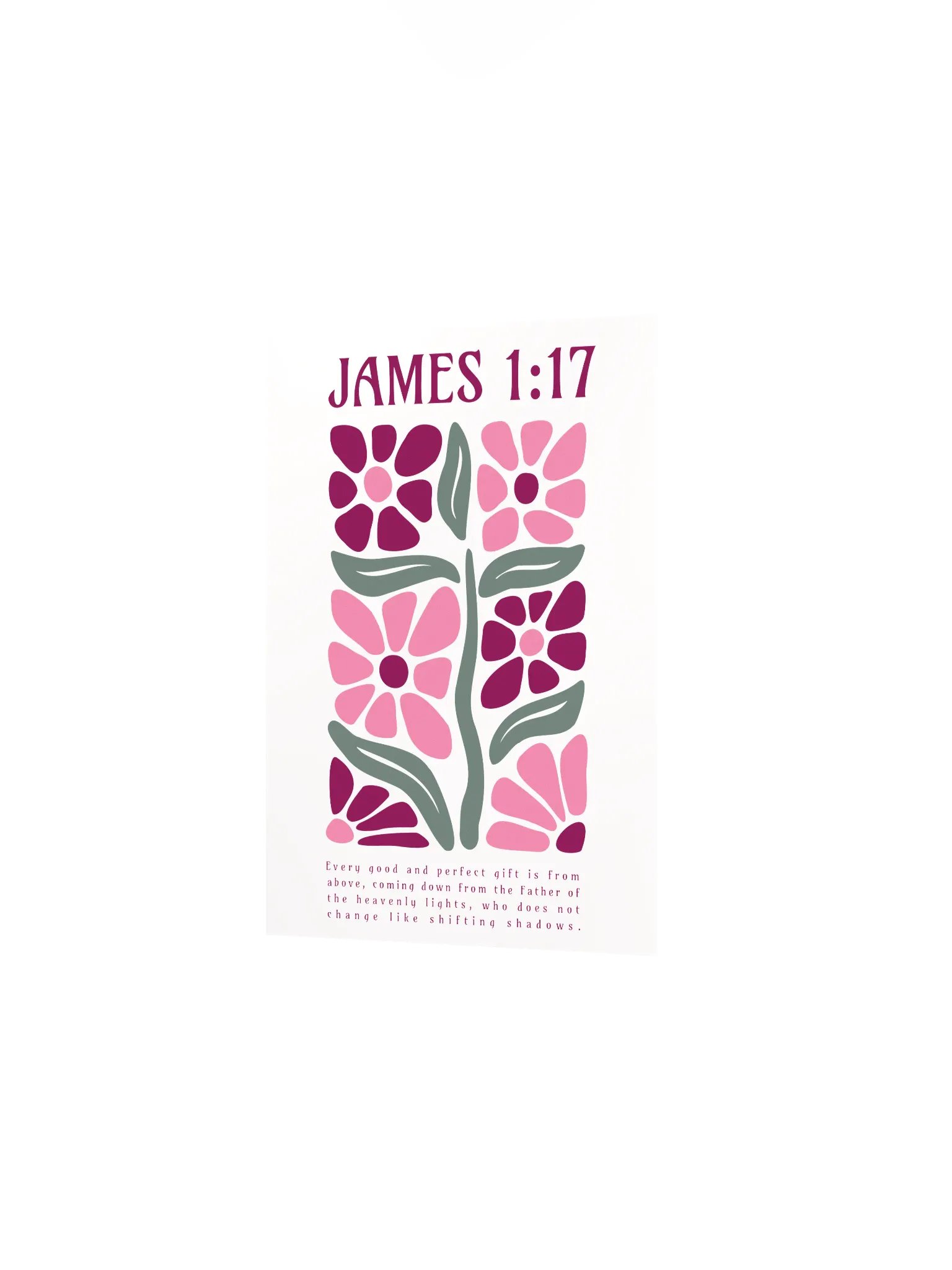 James 1:17 Christian Wall Art | Faith Art | Bible Verse Decor | Floral Scripture Print | Inspirational Home Decor product image (5)