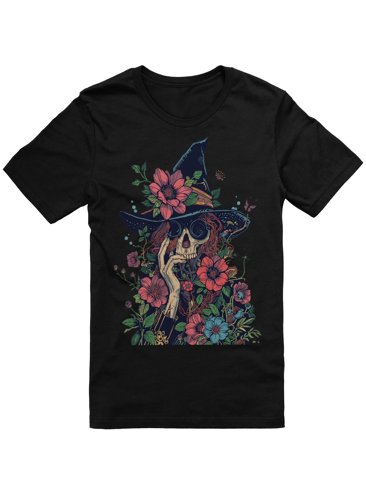 Ornate Floral Witch Skull Supersoft Tee product image (1)