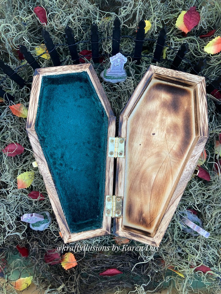 Pumpkin Scarecrow Coffin Trinket Box product image (2)