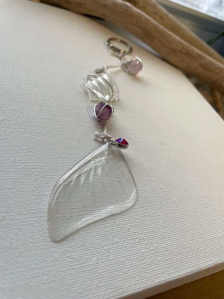 Flourite and Sea Glass Butterfly Suncatcher product image (2)