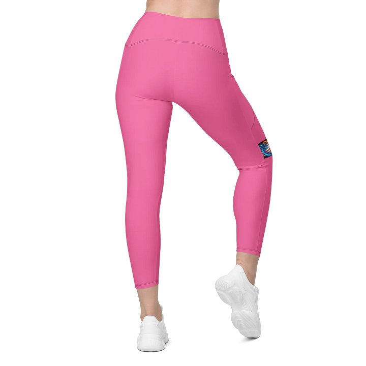 Leggings w pockets small logo pink product image (2)