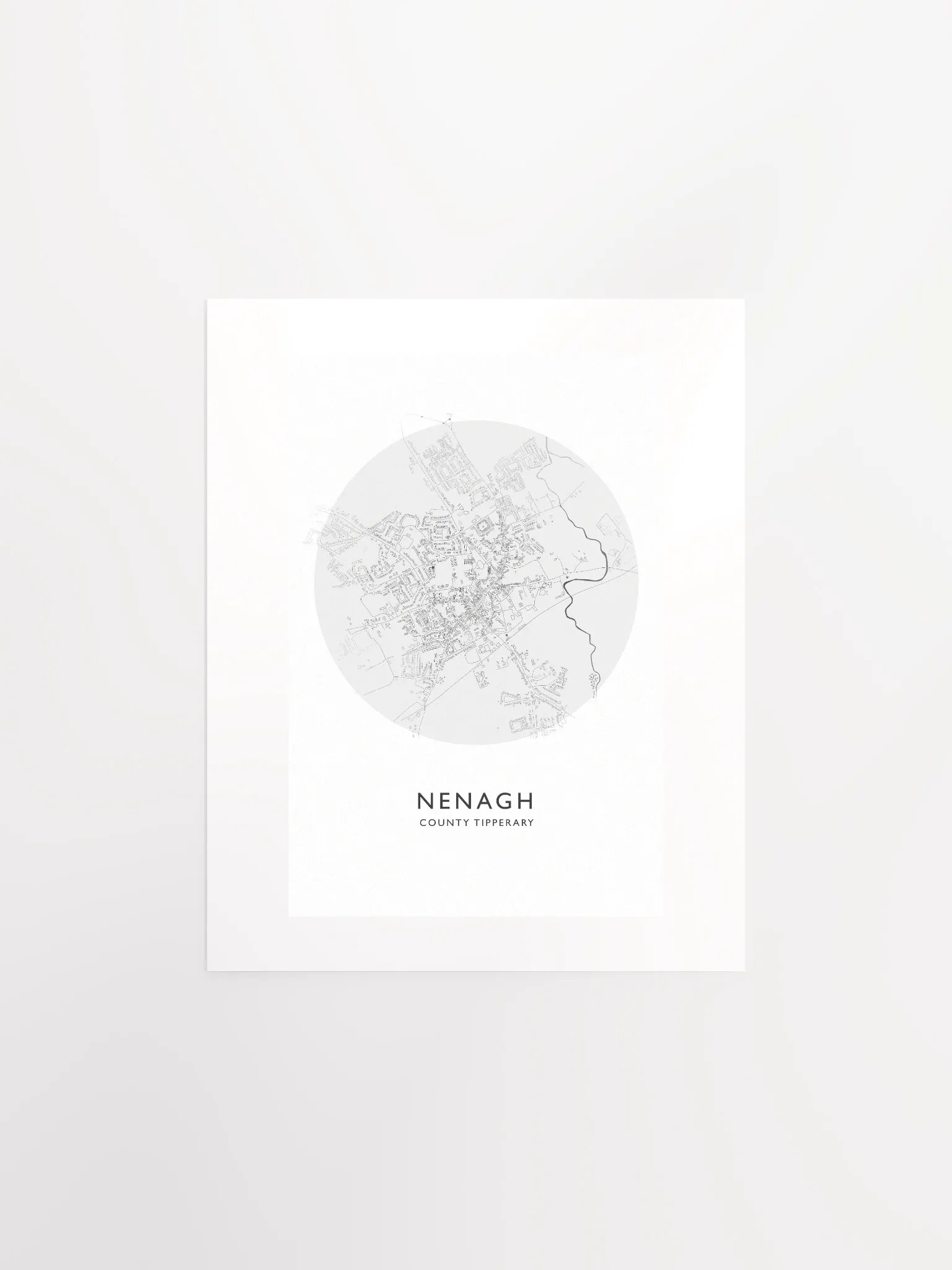 Nenagh: Unframed Poster Map (Circular) product image (1)