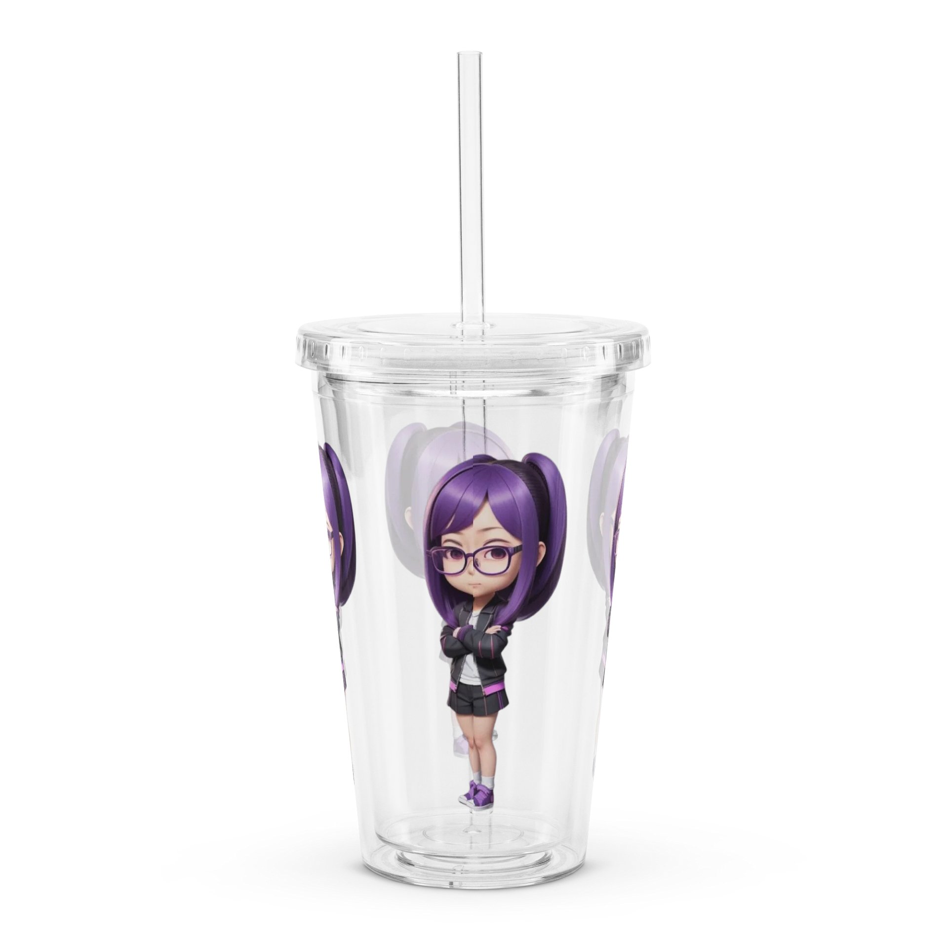 (Purple CHIBI) K Clear Plastic Tumbler product image (2)