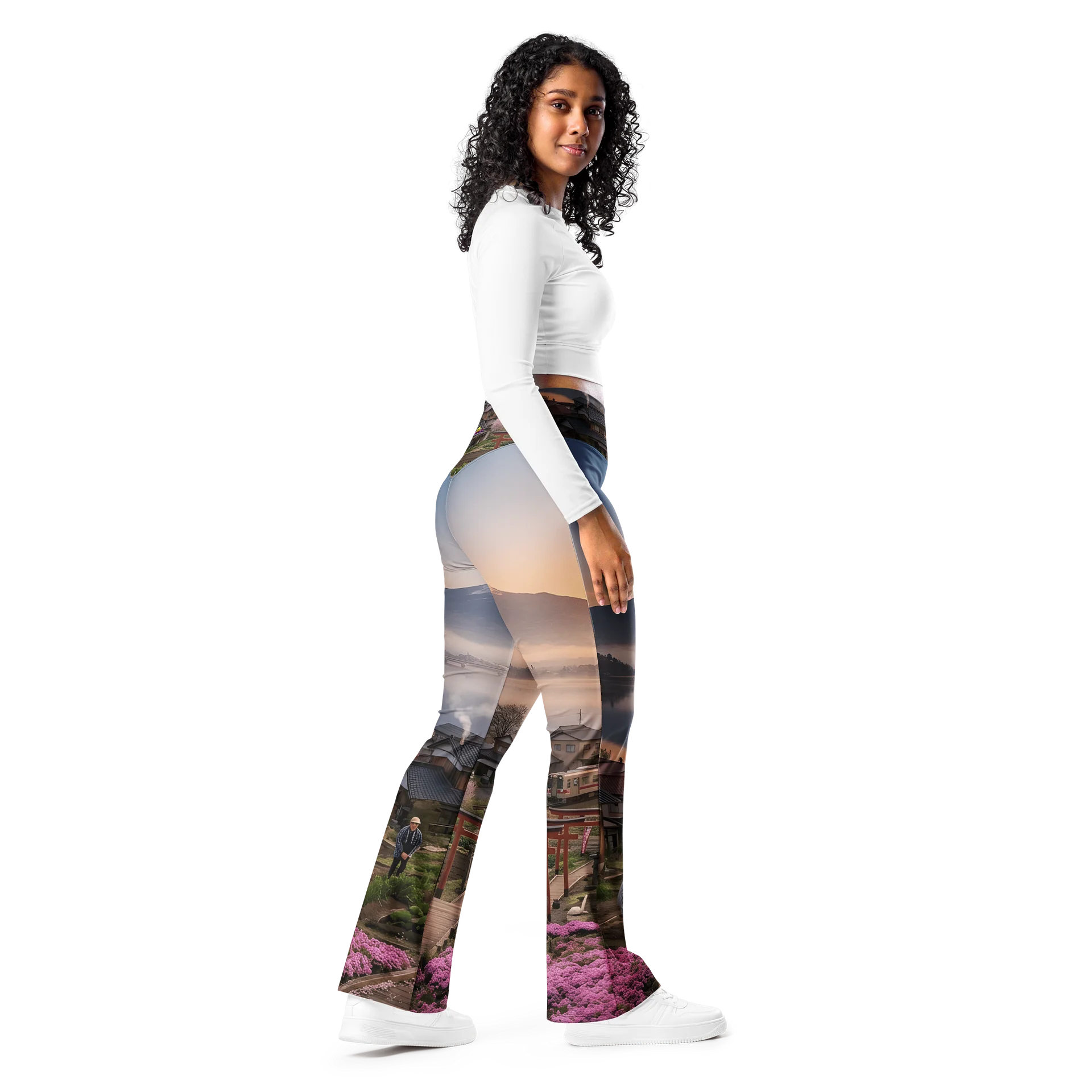 Mount Fuji High Waisted Flare Leggings | UPF 50+ Activewear product image (9)