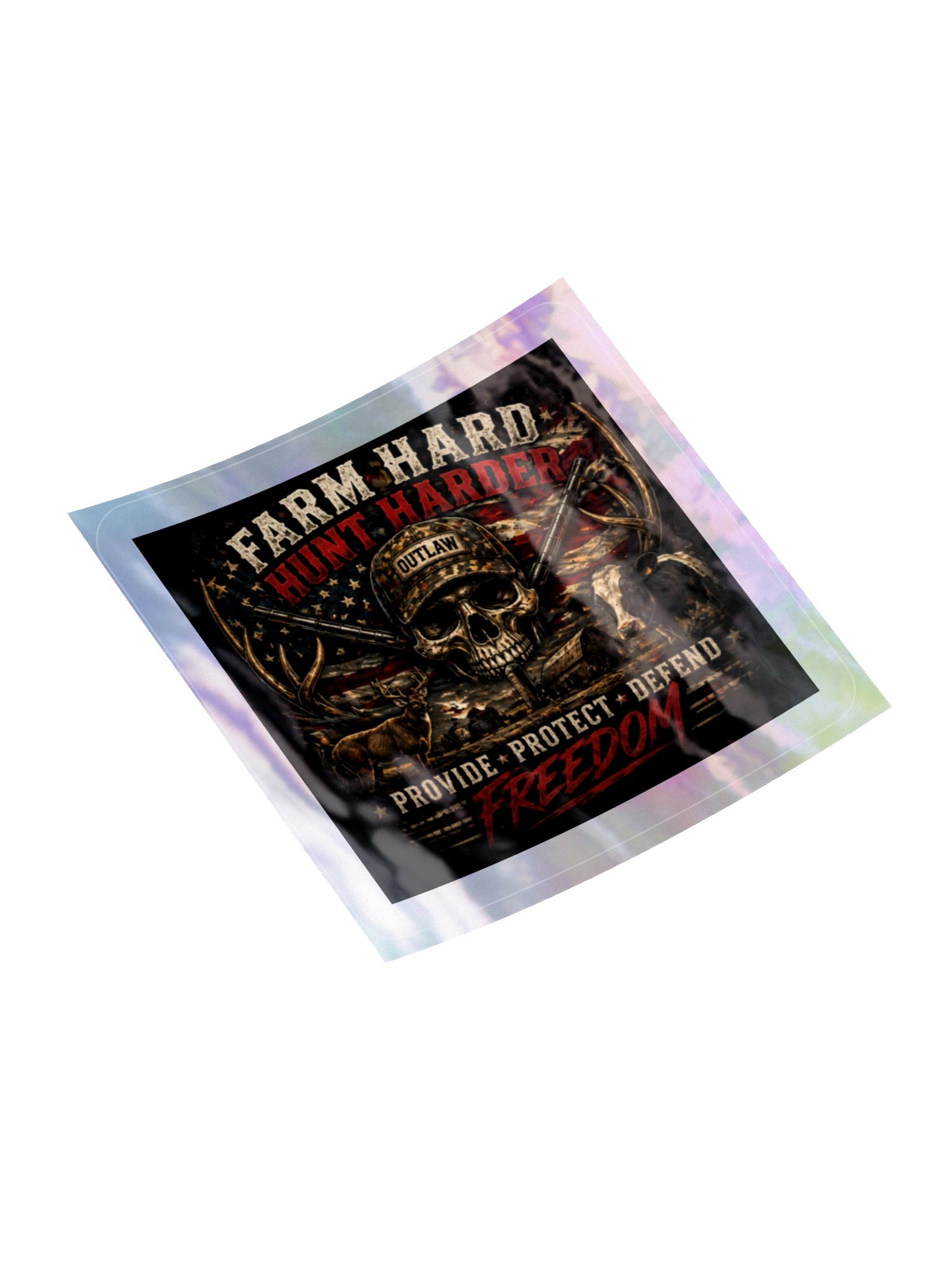 Farm Hard - Hunt Harder Kiss-Cut Holographic Sticker Sheet product image (12)