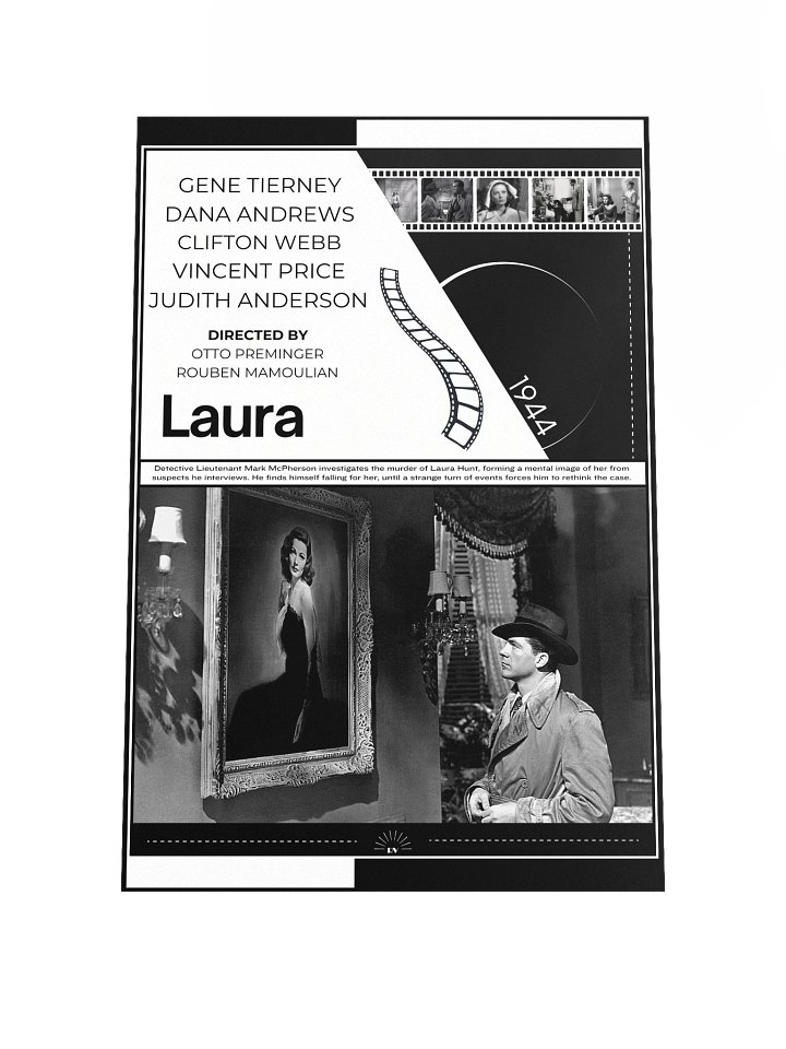 Laura with Gene Tierney and Dana Andrews 1944 | Movie Poster | 12x18 Wall Art product image (1)