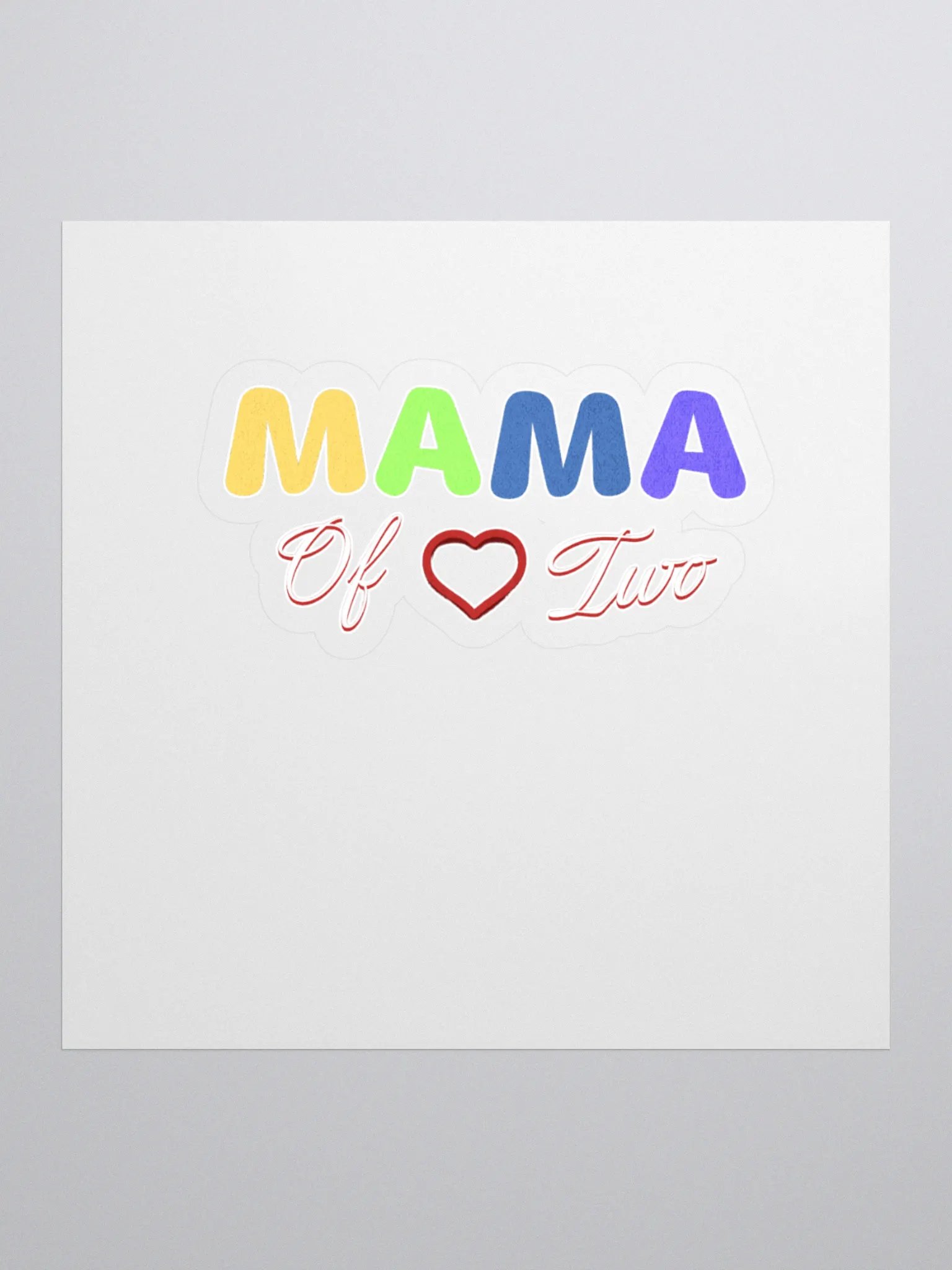 Mama of Two - Loving Family Design Sticker product image (1)