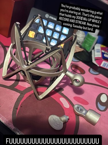 We roll with the punches baby😭 my poor mic new piece comes on Tuesday #streamerthings