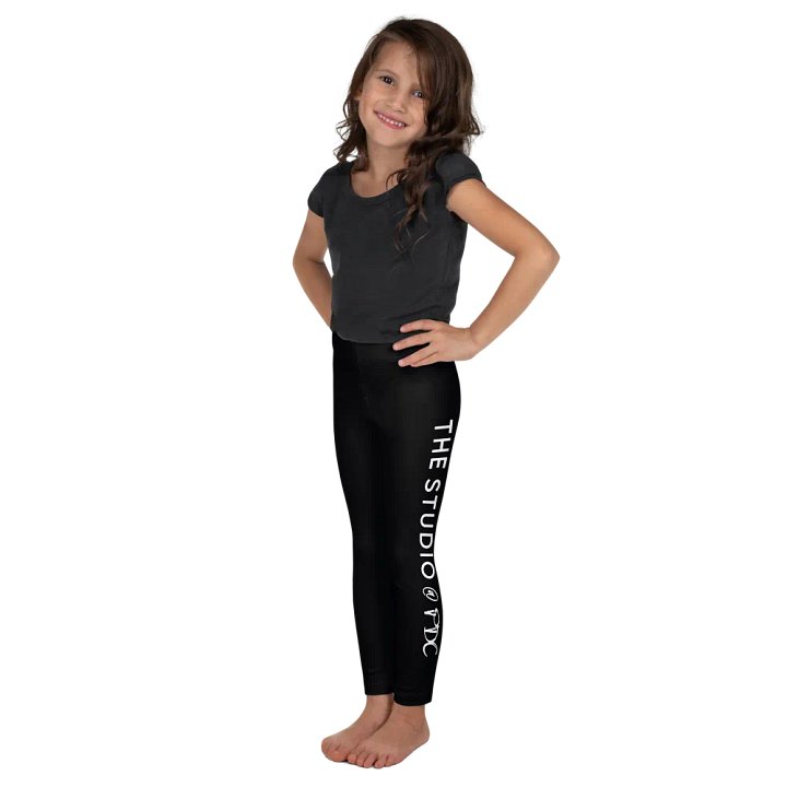 Kids Leggings | Black with White Text/Logo product image (1)