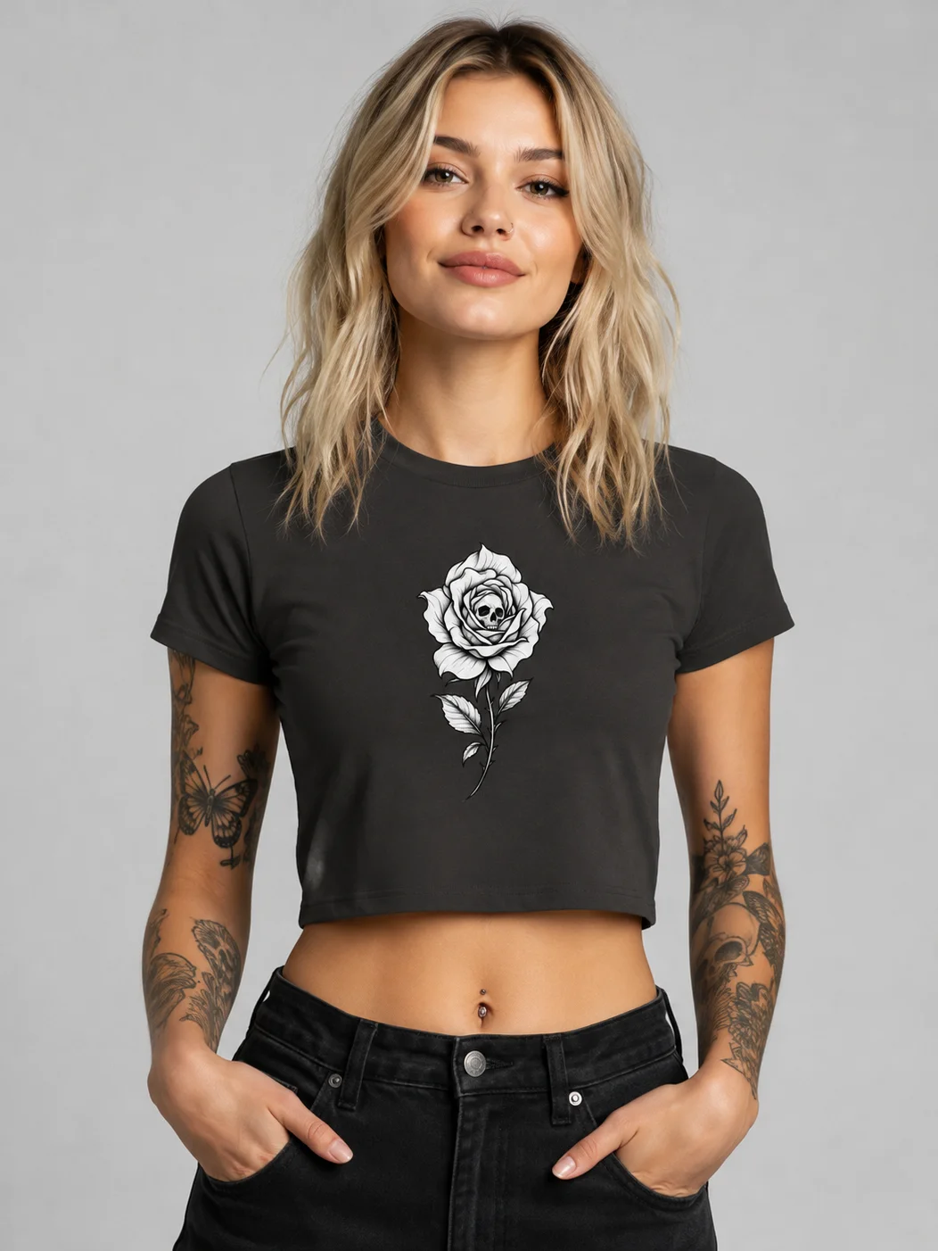 Skeleton Rose - Crop Top product image (1)